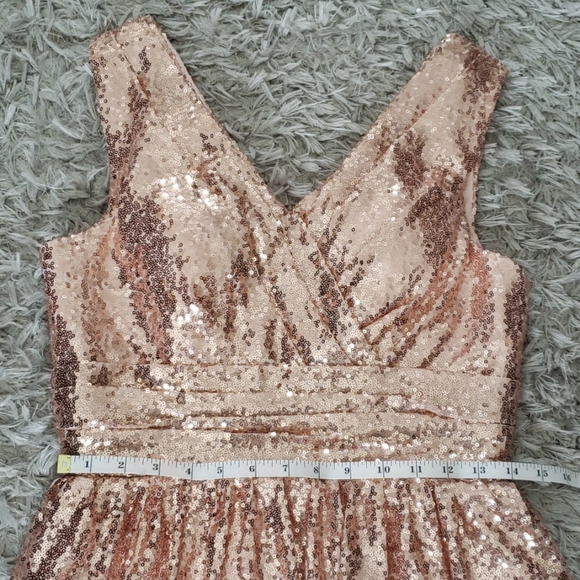 JAEDEN Rose Gold Sequin Dress - Picture 5 of 8